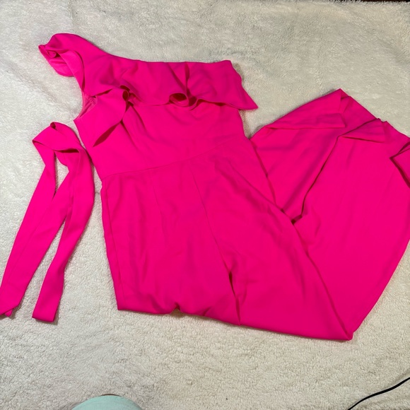Lilly Pulitzer Lyra One Shoulder Jumpsuit Pink size 12 - Picture 4 of 9